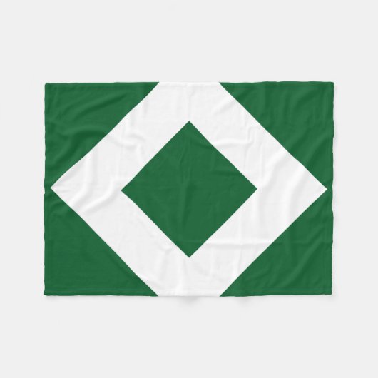 Grüner Diamant, feine weiße Grenze Fleecedecke (Vorderseite (Horizontal))