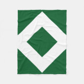 Grüner Diamant, feine weiße Grenze Fleecedecke (Vorderseite)