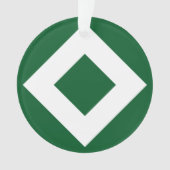 Grüner Diamant, feine weiße Grenze Ornament (Vorderseite)