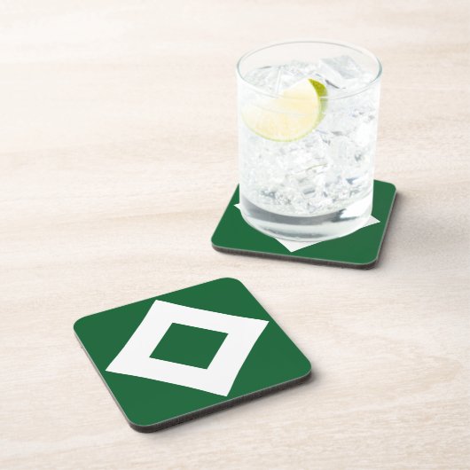 Grüner Diamant, feine weiße Grenze Untersetzer (Rechte Seite)