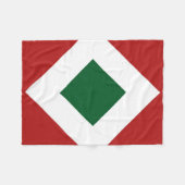 Grüner Diamant, kühne weiße Grenze auf Rot Fleecedecke (Vorderseite (Horizontal))
