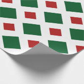 Grüner Diamant, kühne weiße Grenze auf Rot Geschenkpapier (Ecke)