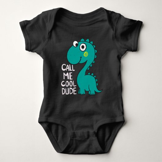 Grüner Dino Baby Strampler (Vorderseite)