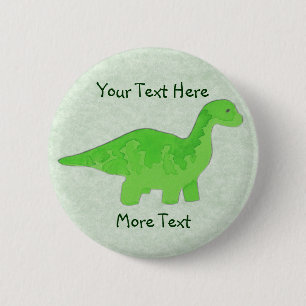 Grüner Dino-Knopf Button