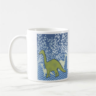 Grüner Dinosaurier auf dem Zickzack Zickzack - Kaffeetasse