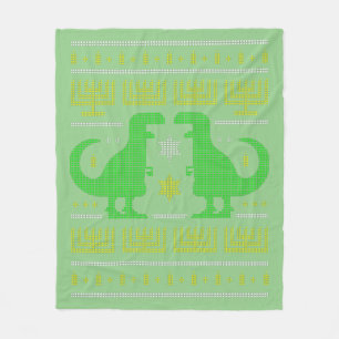 grüner Dinosaurier-Hanukkah-hässlicher Pullover Fleecedecke
