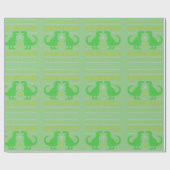 grüner Dinosaurier hanukkah hässlicher Pullover Geschenkpapier (Flach)