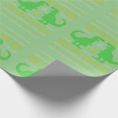grüner Dinosaurier hanukkah hässlicher Pullover Geschenkpapier (Ecke)