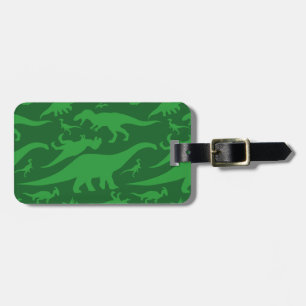Grüner Dinosaurier-Muster Gepäckanhänger