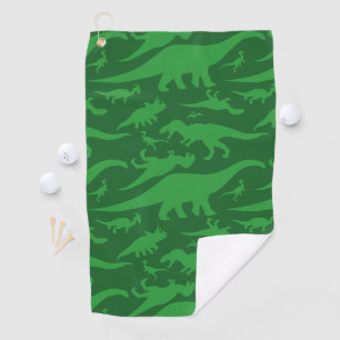 Grüner Dinosaurier-Muster Golfhandtuch