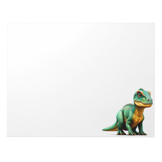 Grüner Dinosaurier Notizblock (Vorderseite)