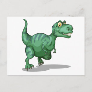 Grüner Dinosaurier, nur auf Weiß stehend Postkarte