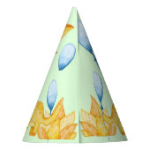 Grüner Dinosaurier personalisierter Party-Hut Partyhütchen (Rückseite)