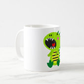 Grüner Dinosaurier RAWR Kaffeetasse (Vorderseite Links)