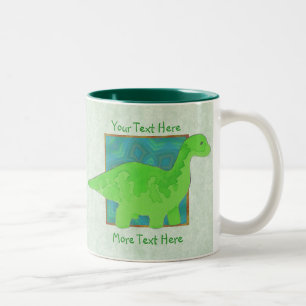 Grüner Dinosaurier-Tasse Zweifarbige Tasse