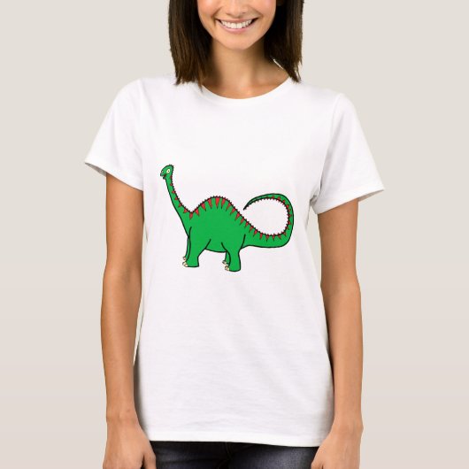 Grüner Diplodocus T-Shirt (Vorderseite)
