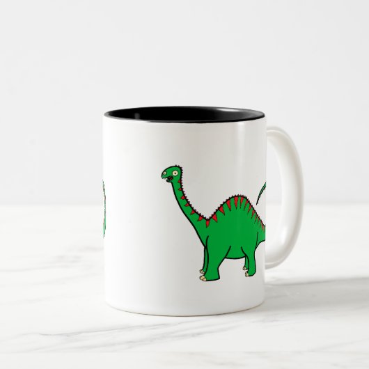 Grüner Diplodocus Zweifarbige Tasse (VorderseiteRechts)