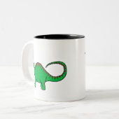 Grüner Diplodocus Zweifarbige Tasse (Vorderseite Links)