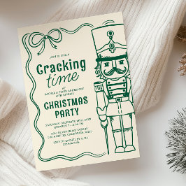 Grüner Doodle-Nussknacker-Weihnachtsfeier Einladung