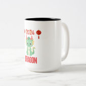 Grüner Drache 2024 Zweifarbige Tasse (VorderseiteRechts)