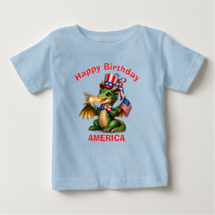 Grüner Drache (6c) Patriotisches Kinder T-Shirt