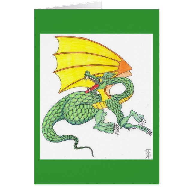 Grüner Drache-Anlass-Karte (Vorne)
