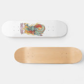 Grüner Drache auf einem flammenden Lotus-Skateboar Skateboard (Horizontal)