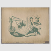 Grüner Drache auf entfesseltem Licht Seidenpapier (Vorderseite)