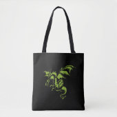 Grüner Drache auf schwarz Tasche (Vorderseite)