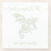 Grüner Drache auf Silber Glasuntersetzer (Rückseite)