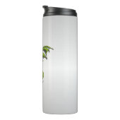 Grüner Drache auf Silber Thermosbecher (Nach rechts gedreht)