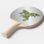 Grüner Drache auf Silber Tischtennis Schläger (Vorderseite)