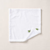 Grüner Drache auf Weiß Badhandtuch Set (Waschlappen)