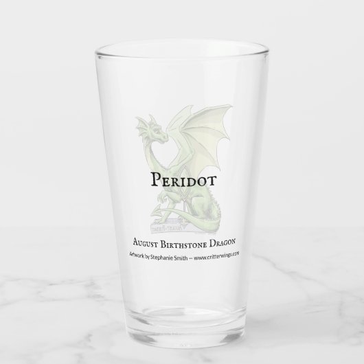 Grüner Drache: August's Birthstone Peridot Glas (Rückseite)