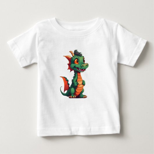 Grüner Drache Baby T-shirt (Vorderseite)