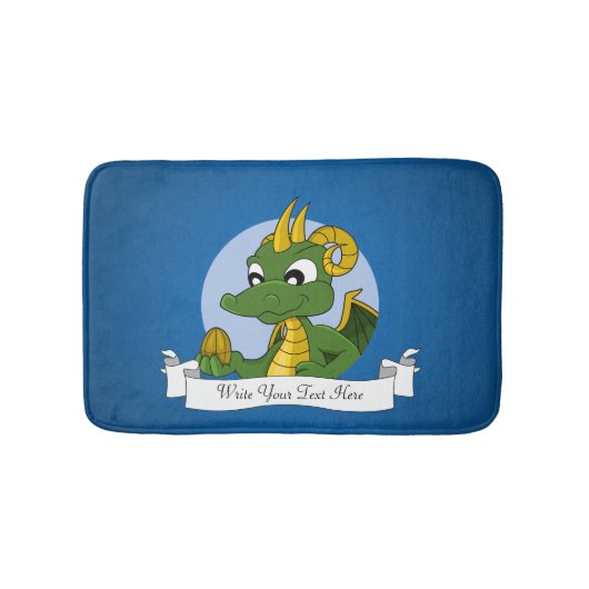 Grüner Drache Cartoon Badematte (Vorderseite)