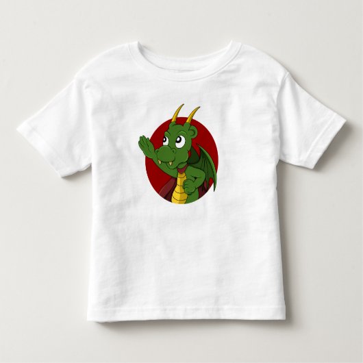 Grüner Drache Cartoon Kleinkind T - Shirt (Vorderseite)