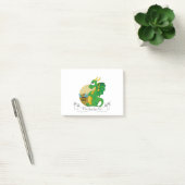 Grüner Drache Cartoon Post-it Klebezettel (Büro)