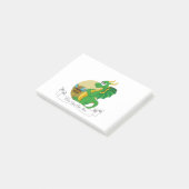 Grüner Drache Cartoon Post-it Klebezettel (angewinkelt)