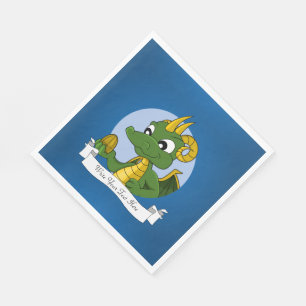 Grüner Drache Cartoon Serviette