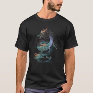 Grüner Drache, chinesischer Drache Cartoon Comicen T-Shirt