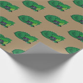 Grüner Drache D20 Geschenkpapier (Ecke)