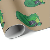 Grüner Drache D20 Geschenkpapier (Rolleneckpunkt)