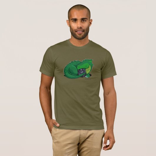 Grüner Drache D20 T-Shirt (Vorne ganz)