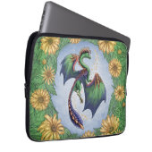Grüner Drache der Sommer-Natur-Fantasie-Kunst Laptopschutzhülle (Vorne Rechts)