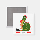 Grüner Drache der Stadt Mons, Belgien Magnet (Vorderseite/Rückseite)