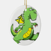 Grüner Drache des Cartoon, der auf seine hinteren Keramikornament (Rechts)
