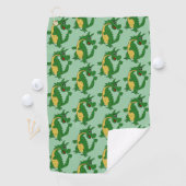 Grüner Drache Design Jeder Farbige Hintergrund Golfhandtuch (Insitu)