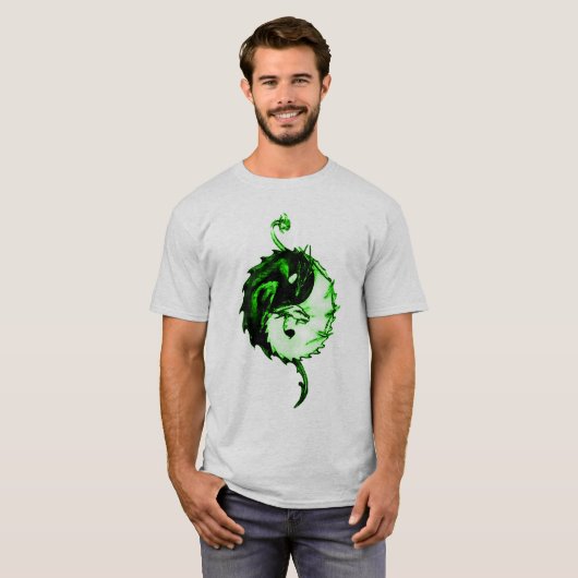 Grüner Drache-Einheits-Symbol T-Shirt (Vorne ganz)