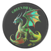 GRÜNER DRACHE EISHOCKEY PUCK (Vorderseite)